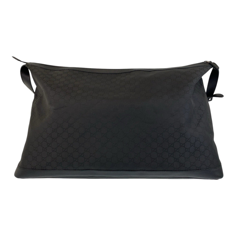 Gucci Shoulder Bag 105669 GG canvas, leather Black SilverMetal Shoulder Bag Boston Duffel bag mens