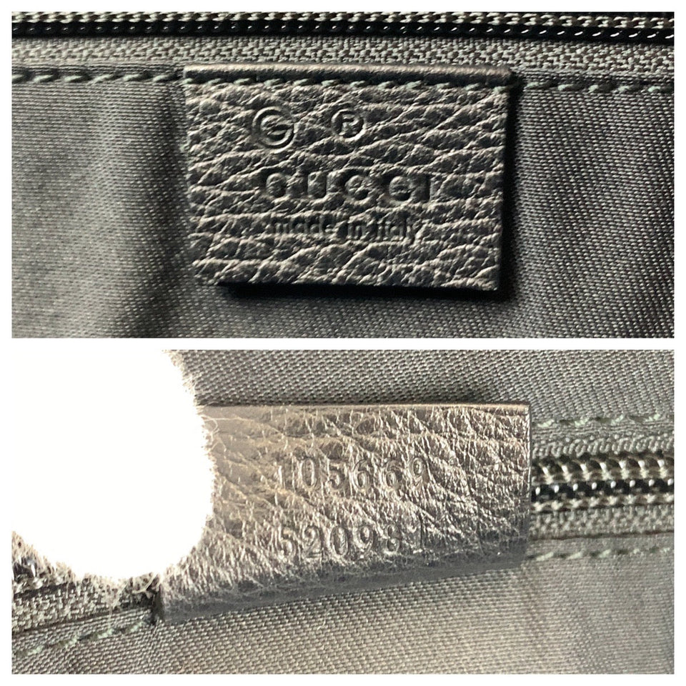 Gucci Shoulder Bag 105669 GG canvas, leather Black SilverMetal Shoulder Bag Boston Duffel bag mens