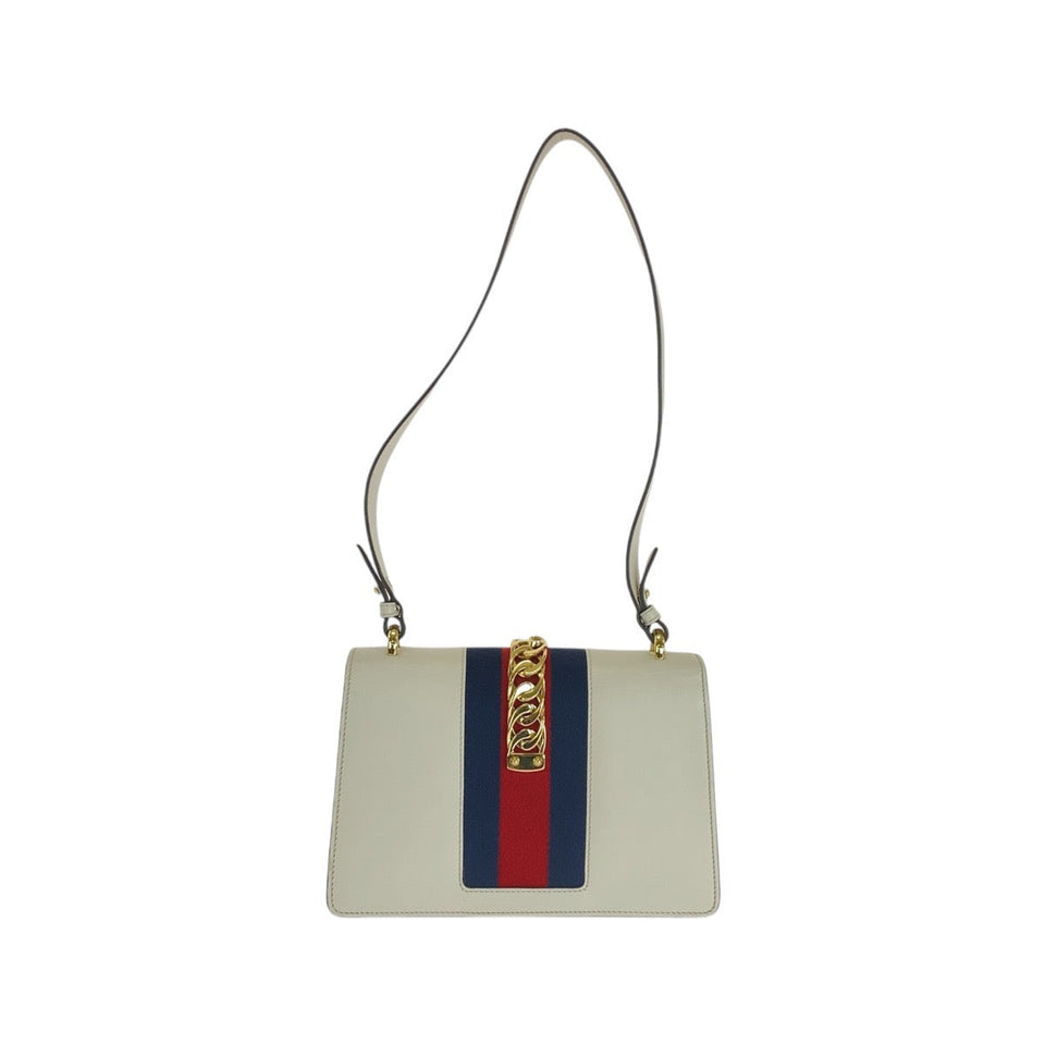 Gucci Shoulder Bag 421882 leather Ivory White Gold Metal Shoulder Bag Sherry line Silvi Women