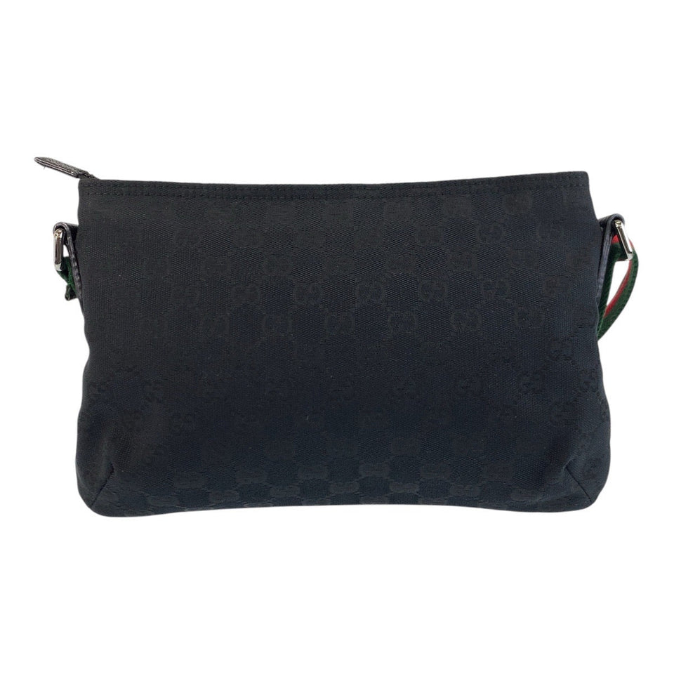 Gucci Shoulder Bag 189749 GG canvas Black black Shoulder Bag pochette Sherry line Women