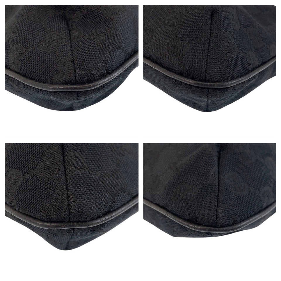 Gucci Shoulder Bag 189749 GG canvas Black black Shoulder Bag pochette Sherry line Women