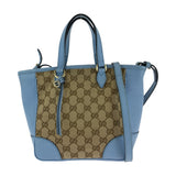 Gucci Tote Bag 449241 GG canvas, leather Beige Blue Gold Metal Tote Bag Handbag Shoulder Bag 2way Women