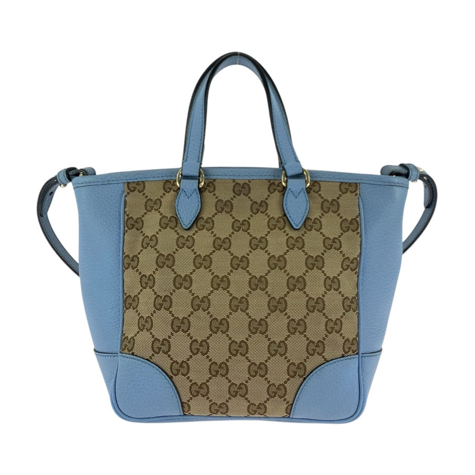 Gucci Tote Bag 449241 GG canvas, leather Beige Blue Gold Metal Tote Bag Handbag Shoulder Bag 2way Women