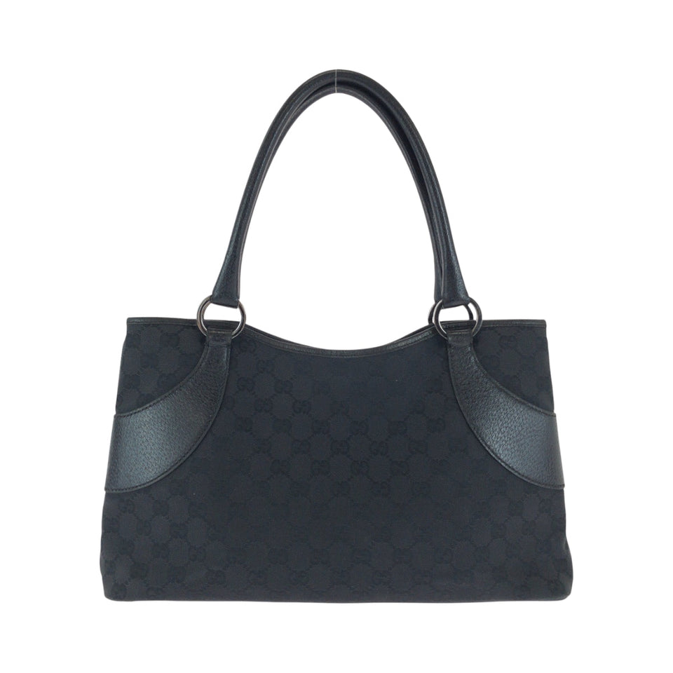 Gucci Tote Bag 113015 GG canvas Black SilverMetal Tote Bag handbag Women