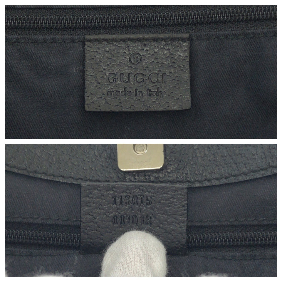 Gucci Tote Bag 113015 GG canvas Black SilverMetal Tote Bag handbag Women