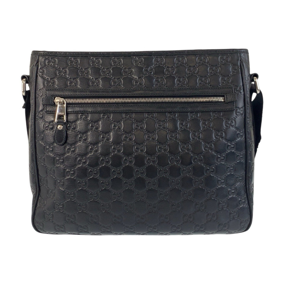Gucci Shoulder Bag 322080 leather Black SilverMetal Shoulder Bag Messenger bag Shelly line Guccisima mens