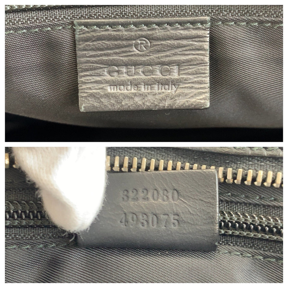 Gucci Shoulder Bag 322080 leather Black SilverMetal Shoulder Bag Messenger bag Shelly line Guccisima mens