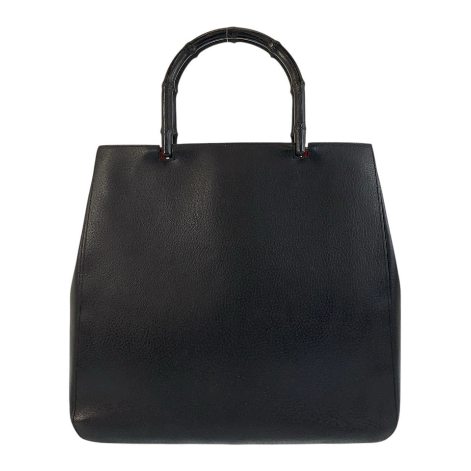 Gucci Handbag 002 1059 Leather, Bamboo Black black red Bamboo Women