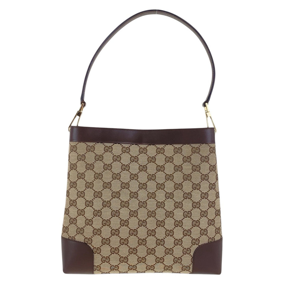 Gucci Shoulder Bag 001 4231 1705 GG canvas, leather Beige Brown Gold Metal Shoulder Bag handbag Women