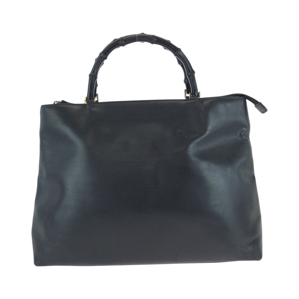 Gucci Tote Bag 002 2122 0507 leather Black GoldMetal Tote Bag Shoulder Bag Bamboo Women