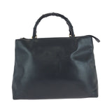 Gucci Tote Bag 002 2122 0507 leather Black GoldMetal Tote Bag Shoulder Bag Bamboo Women