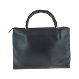 Gucci Tote Bag 002 2122 0507 leather Black GoldMetal Tote Bag Shoulder Bag Bamboo Women