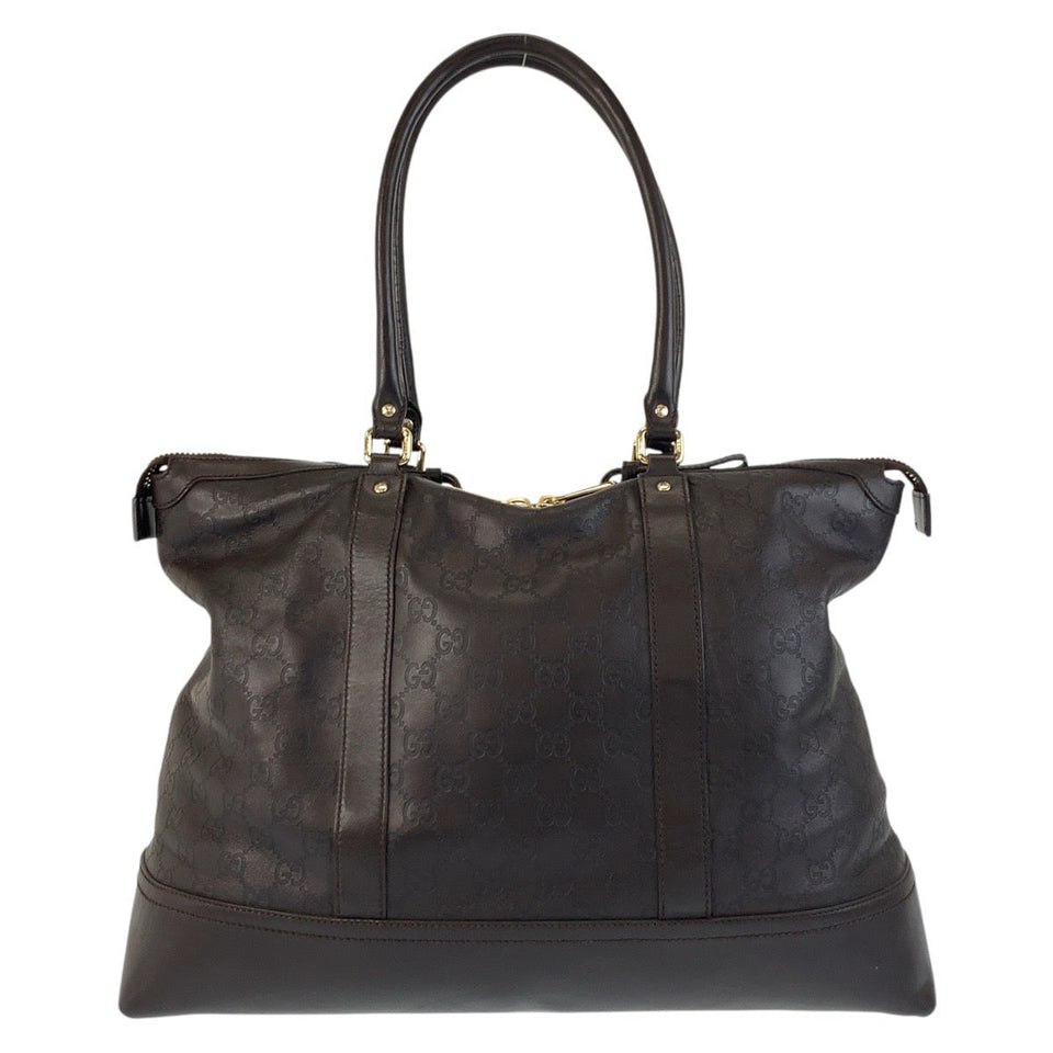 Gucci Tote Bag 327793 leather Brown Gold Metal Tote Bag Shoulder Bag Guccisima Women