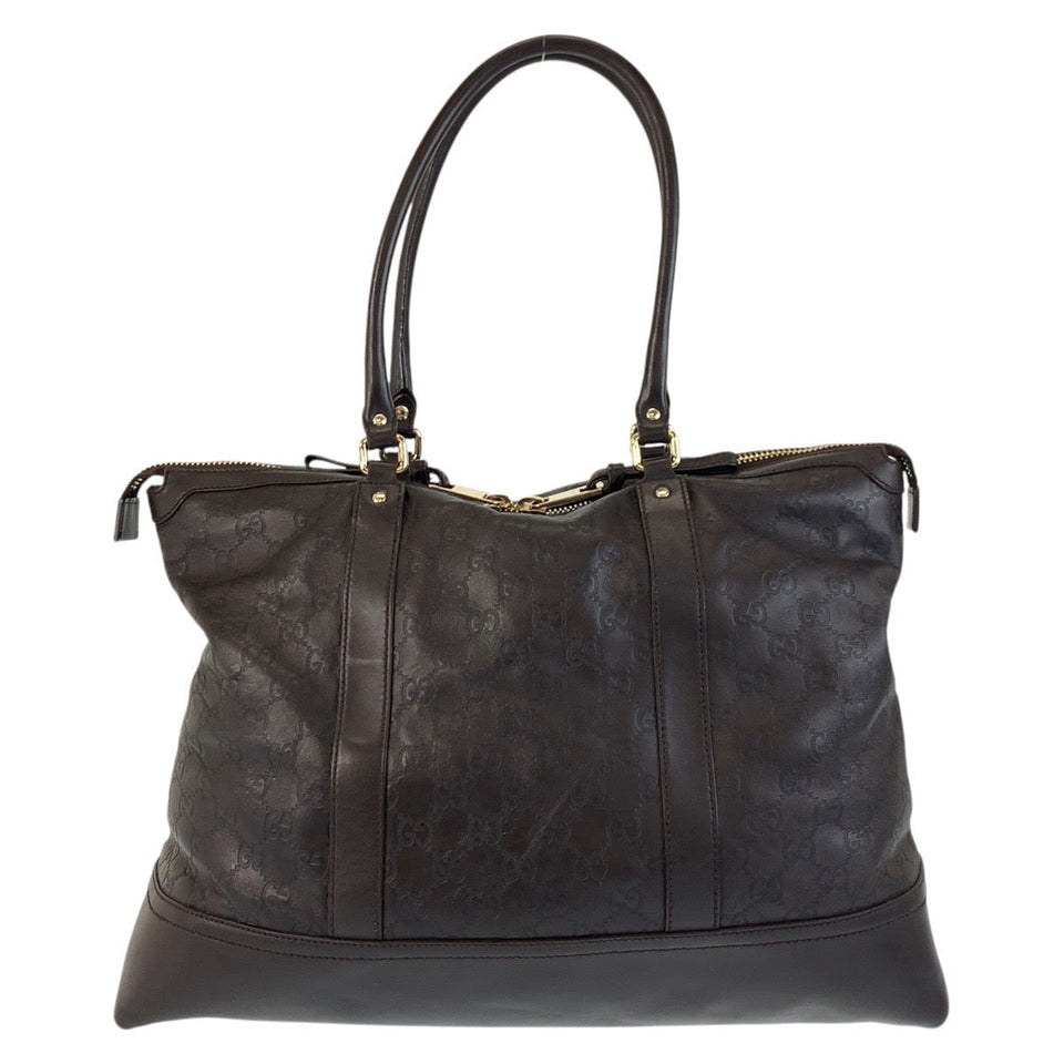 Gucci Tote Bag 327793 leather Brown Gold Metal Tote Bag Shoulder Bag Guccisima Women