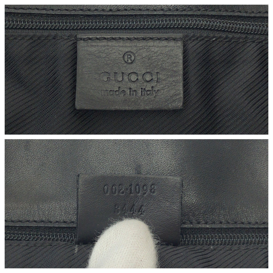 Gucci Tote Bag 002 1098 GG canvas Black SilverMetal Tote Bag Shoulder Bag Women