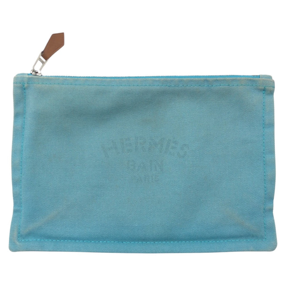 Hermes Pouch cotton Blue light blue Pouch Unisex Truth Flat PM Women