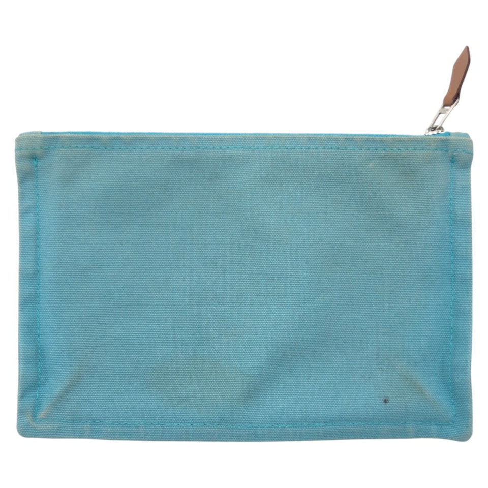 Hermes Pouch cotton Blue light blue Pouch Unisex Truth Flat PM Women
