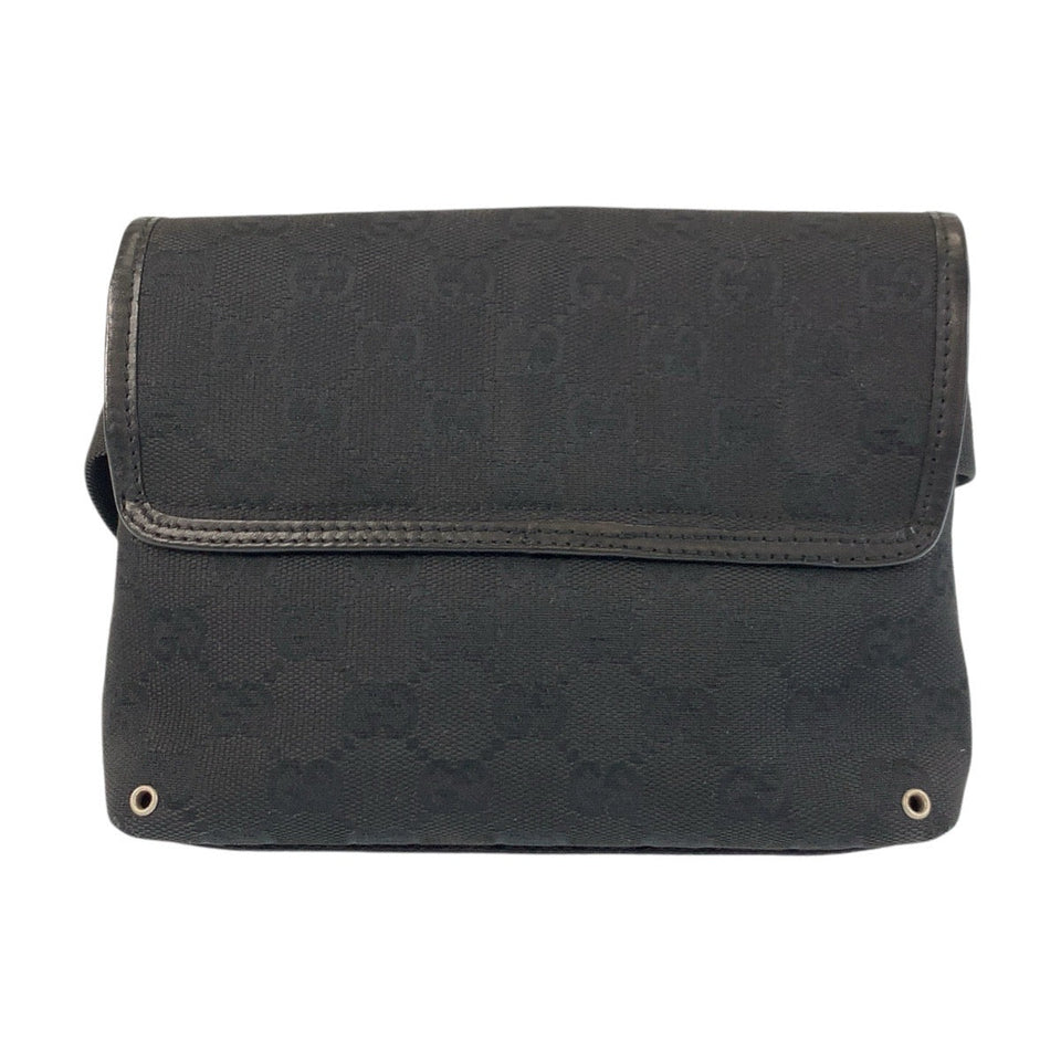 Gucci Sling bag 92543 GG canvas Black SilverMetal Sling bag Bum bag Women
