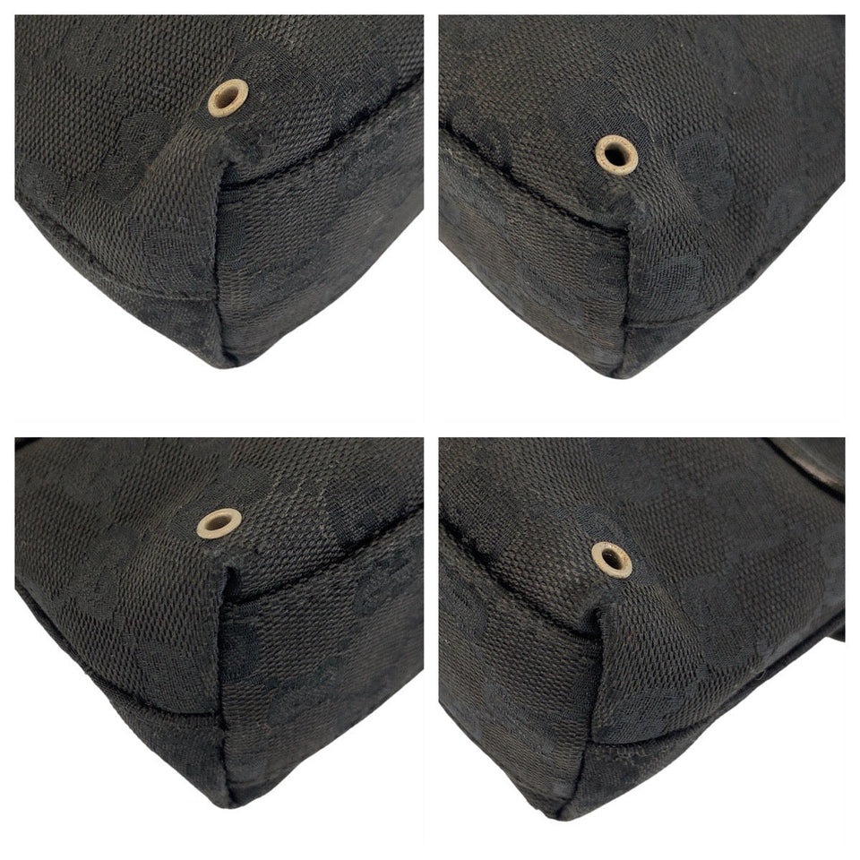 Gucci Sling bag 92543 GG canvas Black SilverMetal Sling bag Bum bag Women