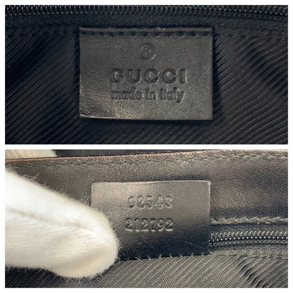 Gucci Sling bag 92543 GG canvas Black SilverMetal Sling bag Bum bag Women