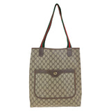 Gucci Tote Bag 39 02 003 GG Supreme canvas, leather Brown Tote Bag Shoulder Bag Old Gucci Shelly Line Women