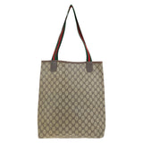Gucci Tote Bag 39 02 003 GG Supreme canvas, leather Brown Tote Bag Shoulder Bag Old Gucci Shelly Line Women
