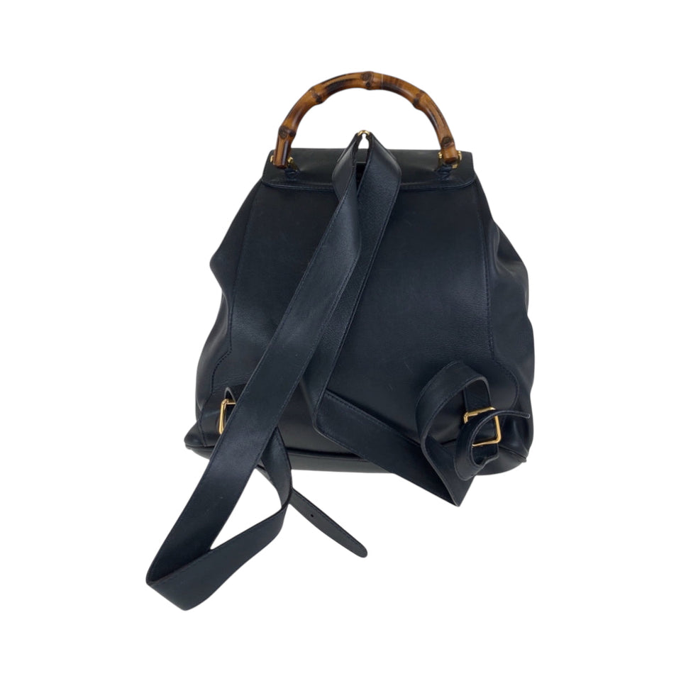 Gucci Backpack 003 2058 0016 leather Black Brown Gold Metal Backpack Backpack Bamboo Women