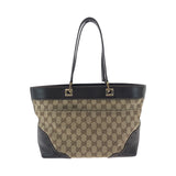 Gucci Tote Bag 145993 GG canvas Beige Brown Gold Metal Tote Bag Shoulder Bag Women