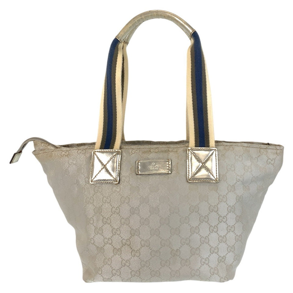 Gucci Tote Bag 131230 GG canvas Silver Tote Bag Shoulder Bag Sherry line Women