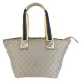 Gucci Tote Bag 131230 GG canvas Silver Tote Bag Shoulder Bag Sherry line Women