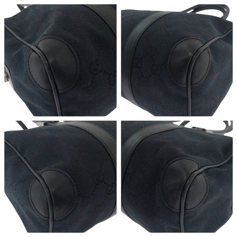 Gucci Handbag 000 0851 GG canvas Black SilverMetal Handbags Mini Boston Duffel bag Women