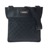 Gucci Shoulder Bag 019 0348 GG canvas Black SilverMetal Shoulder Bag pochette Women