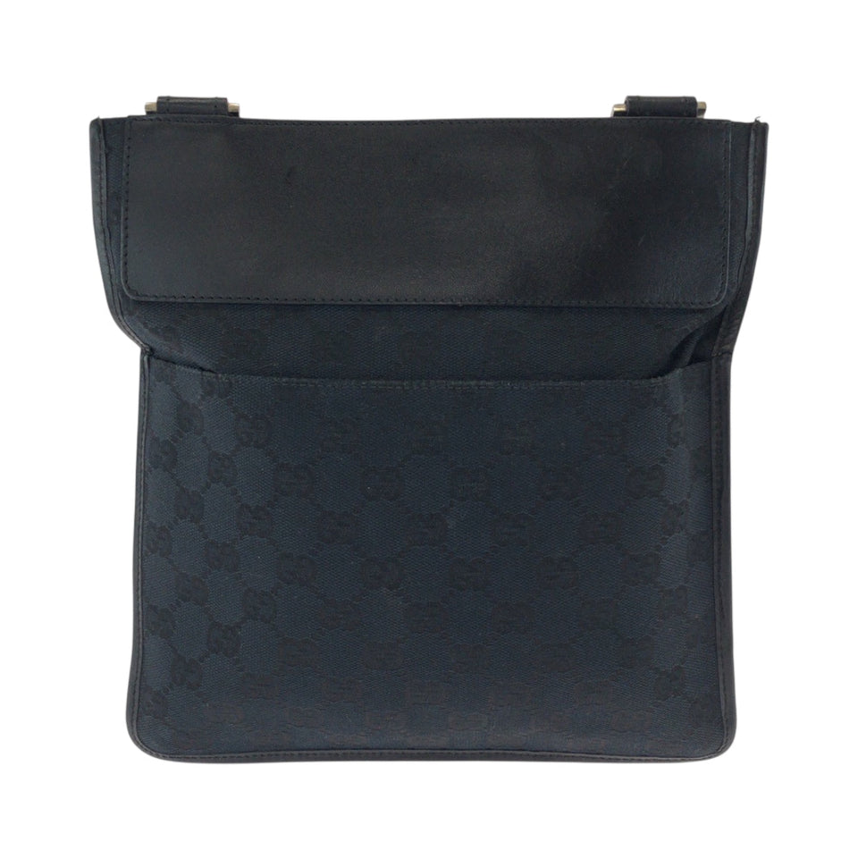 Gucci Shoulder Bag 019 0348 GG canvas Black SilverMetal Shoulder Bag pochette Women
