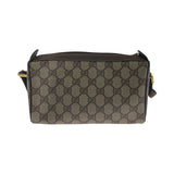 Gucci Shoulder Bag 89 02 018 GG Supreme Canvas Beige Brown Gold Metal Shoulder Bag pochette Old Gucci Shelly Line Women