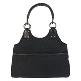 Gucci Shoulder Bag 132260 GG canvas, leather Black SilverMetal Shoulder Bag Tote Bag Women