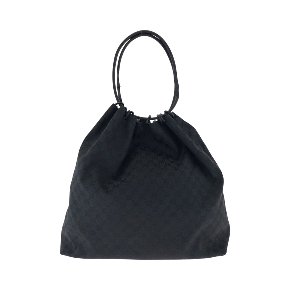 Gucci Shoulder Bag 91379 GG canvas Black Black Metal Drawstring Shoulder Bag Women