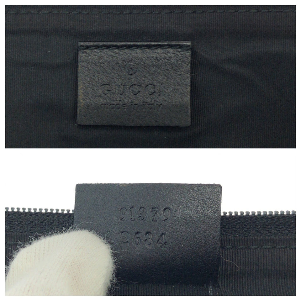 Gucci Shoulder Bag 91379 GG canvas Black Black Metal Drawstring Shoulder Bag Women