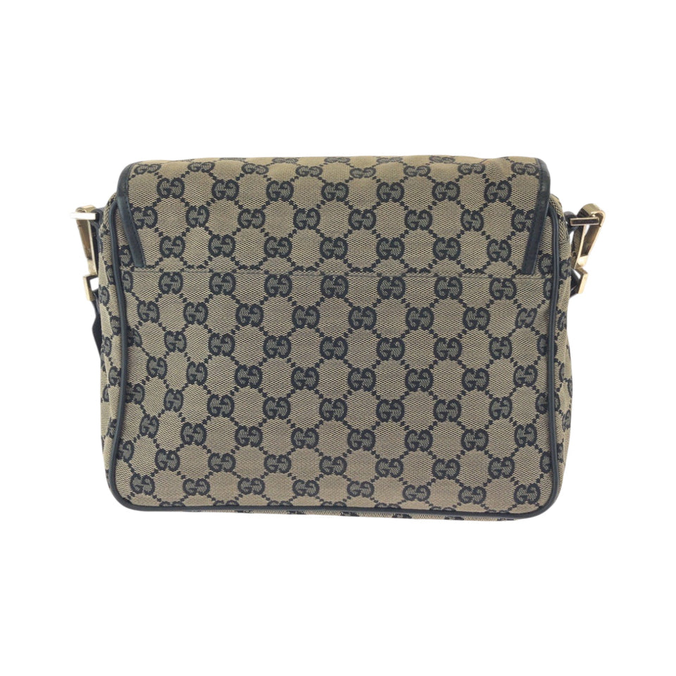 Gucci Shoulder Bag 019 0375 GG canvas Beige Black Gold Metal Shoulder Bag Messenger bag Women