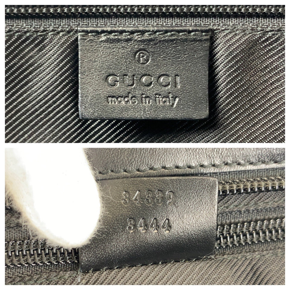 Gucci Tote Bag 34339 GG canvas, leather Black SilverMetal Tote Bag Shoulder Bag Women