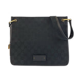 Gucci Shoulder Bag 91762 GG canvas, leather Black GoldMetal Shoulder Bag pochette Women