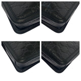 Gucci business bag 152600 leather Black SilverMetal business bag clutch bag Guccisima mens