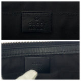 Gucci business bag 152600 leather Black SilverMetal business bag clutch bag Guccisima mens