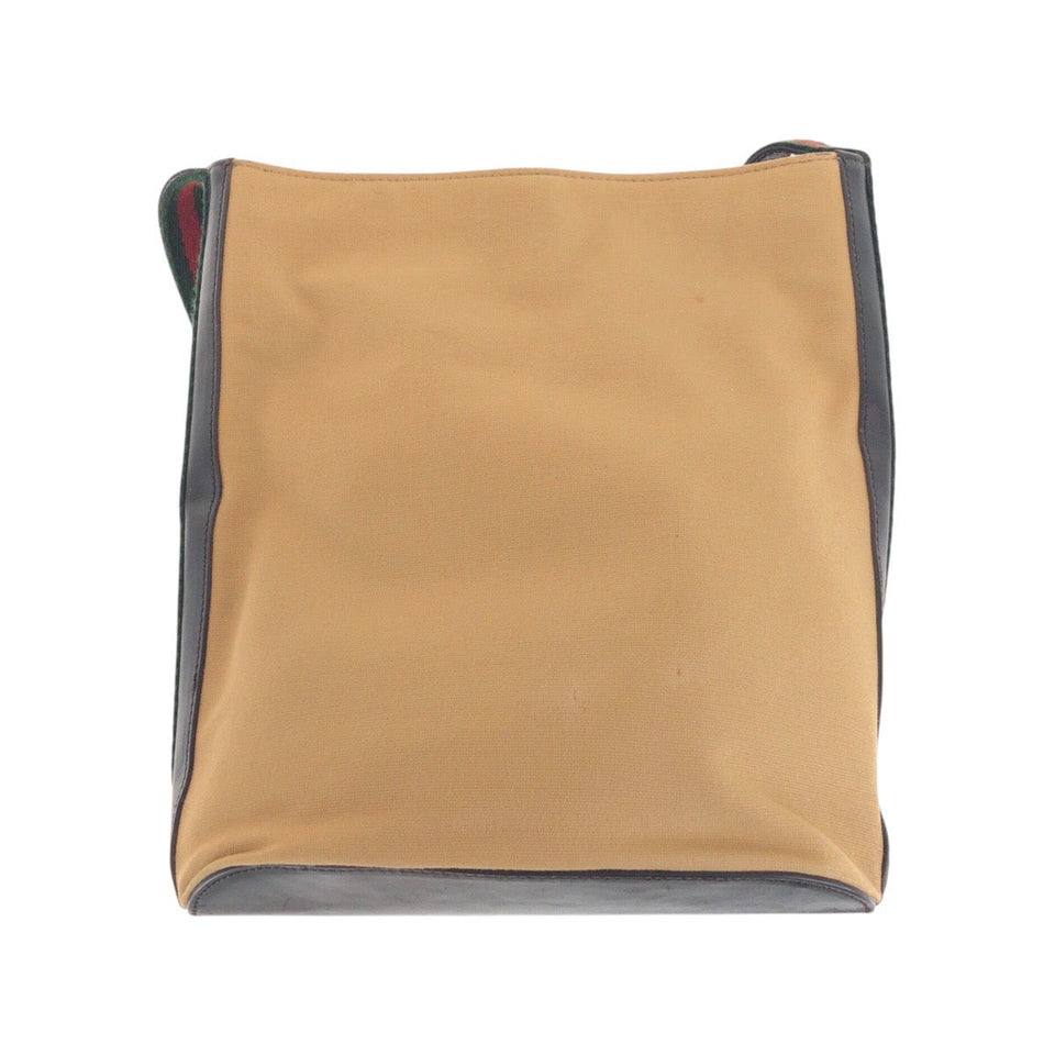 Gucci Shoulder Bag 001.4286 Canvas, Leather Beige Camel Gold Metal Shoulder Bag pochette Sherry line Women