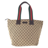 Gucci Tote Bag 131231 GG canvas, leather Brown Silver Metal Tote Bag Shoulder Bag Sherry line Women