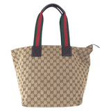 Gucci Tote Bag 131231 GG canvas, leather Brown Silver Metal Tote Bag Shoulder Bag Sherry line Women