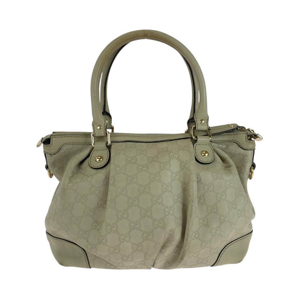 Gucci Shoulder Bag 247902 leather Ivory Gold Metal Shoulder Bag Handbag 2way Guccisima Sukey Women