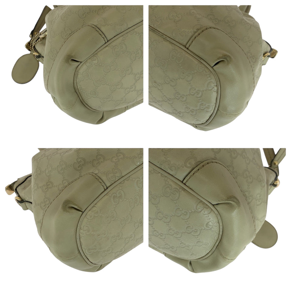 Gucci Shoulder Bag 247902 leather Ivory Gold Metal Shoulder Bag Handbag 2way Guccisima Sukey Women