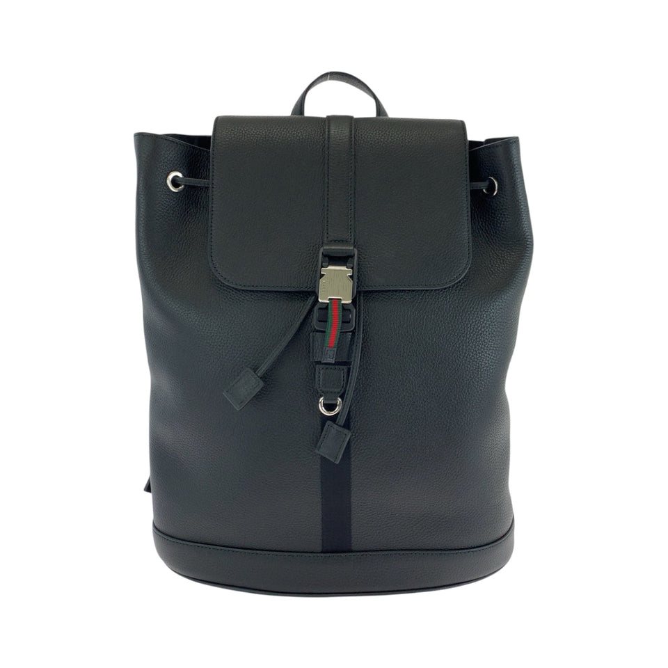 Gucci Backpack 816750 leather Black SilverMetal medium