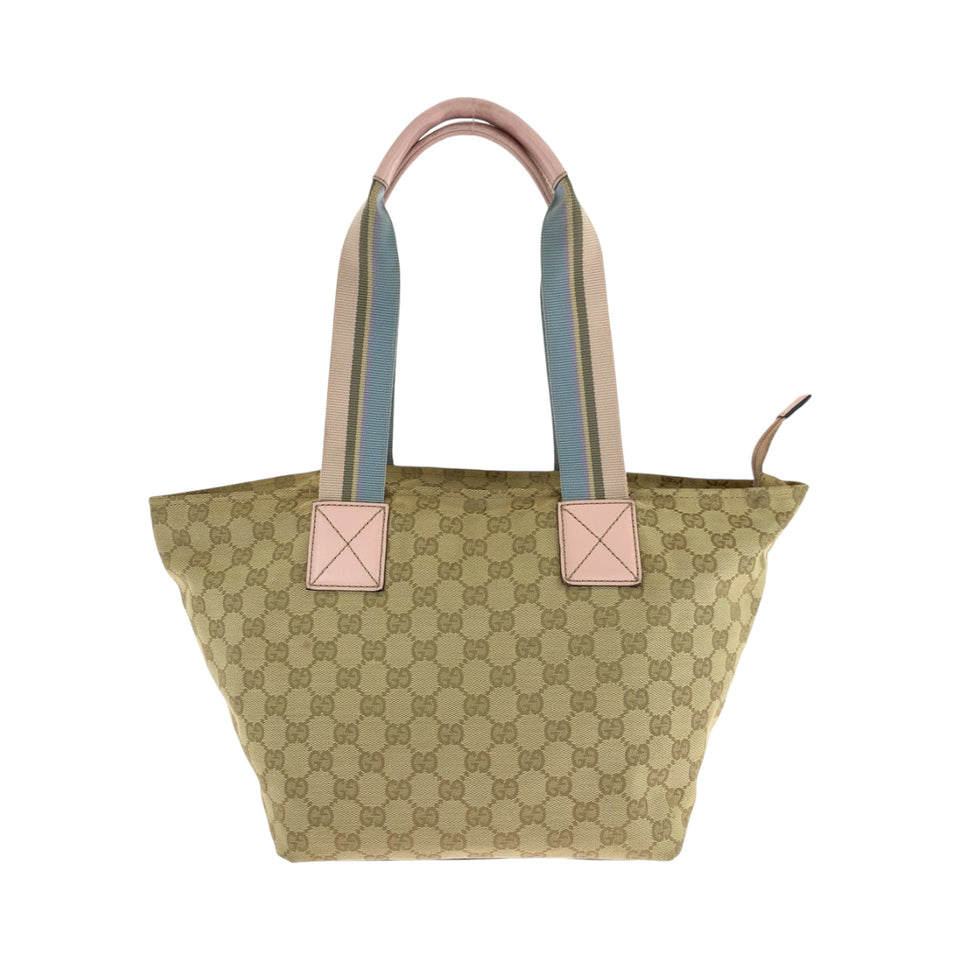 Gucci Tote Bag 131230 GG canvas Beige Pink Blue Gold Metal Tote Bag Shoulder Bag Women