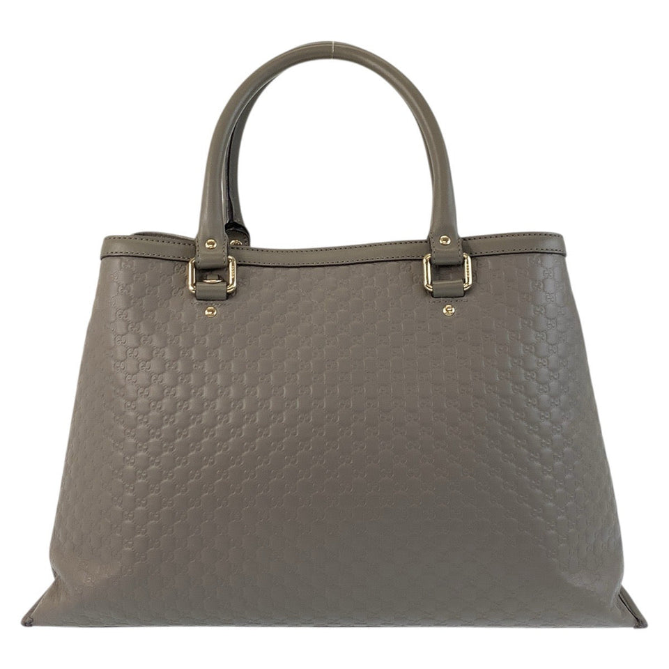 Gucci Tote Bag 510291 leather Grey GoldMetal Tote Bag Shoulder Bag 2way Micro Guccisima Women
